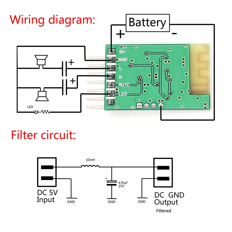 5 V моно стерео Выход аудиомодуль Bluetooth универсальный Bluetooth приемник модуля модуль 7 PIN Выходной интерфейс Динамик усилитель