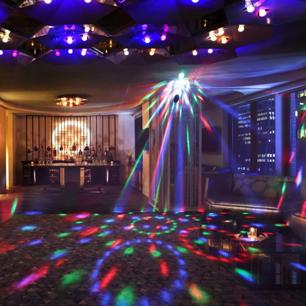 WASEDA DJ ديسكو الكرة لوميير 3 W الصوت المنشط جهاز عرض ليزر RGB المرحلة الإضاءة تأثير ضوء المصباح الموسيقى KTV 7 ألوان