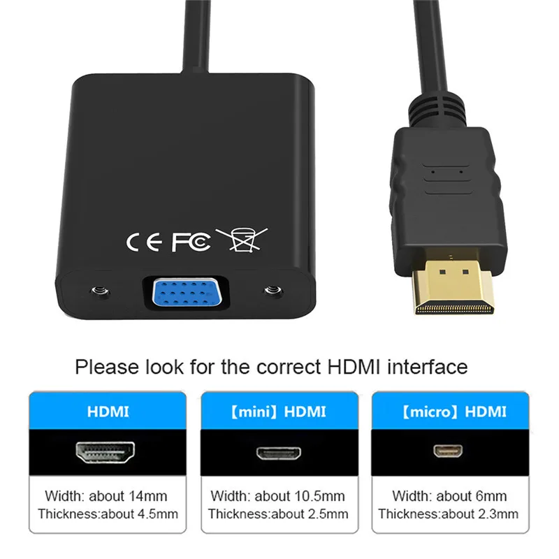 HDMI к VGA видео конвертер адаптер кабель набор для полного преобразования сигнала 1080P от HDMI вход ноутбук PS3 к VGA выход мониторы