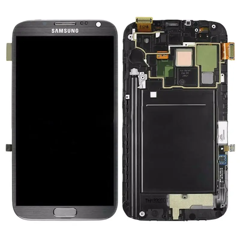 Супер AMOLED ЖК-дисплей для samsung Galaxy Note2 N7100 n7105экран дигитайзер сборка с рамкой
