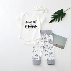 Одежда для новорожденных девочек комплекты буклет комбинезон, штаны комплект с ободком Одежда для новорожденных