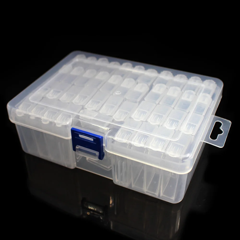 

1pcs Clear Storage Box with Removeable 42 Grids Small Boxes Embroidery Stone Plastic Box Travel Home Storaging Storaging Box