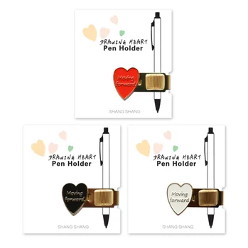 

1Pcs/set New Cute Exquisite Love Moving Forward Metal Pen Clip Series Hand Account Bookmarks Stationery Office Supplies