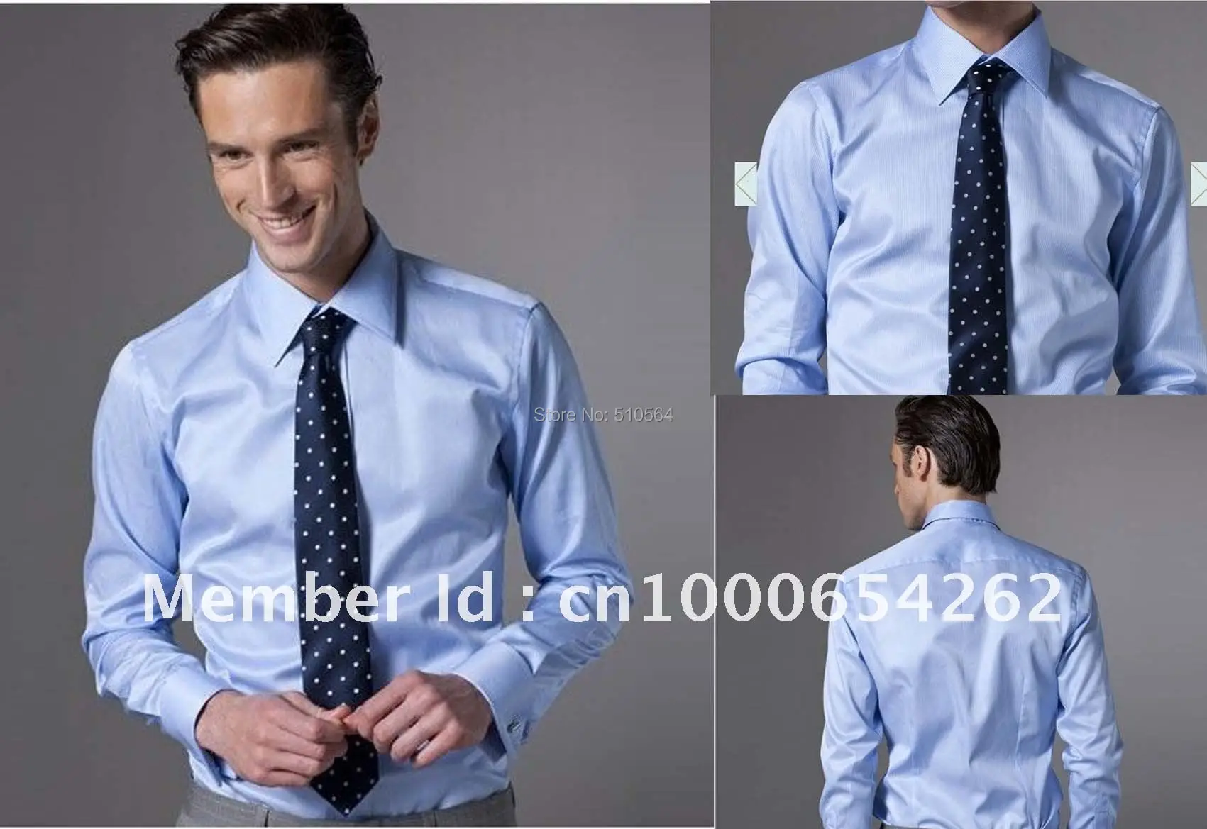 Заказ мужчины хлопка светло-голубой цвет рубашки Бизнес мужчины рубашка Slim Fit ваше тело хорошо