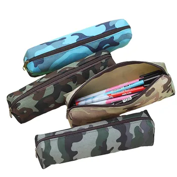

2pcs Random Creative Fashion Camouflage Pencil Bag Practical Office School Instrument Large Capacity Canvas Stationery Box