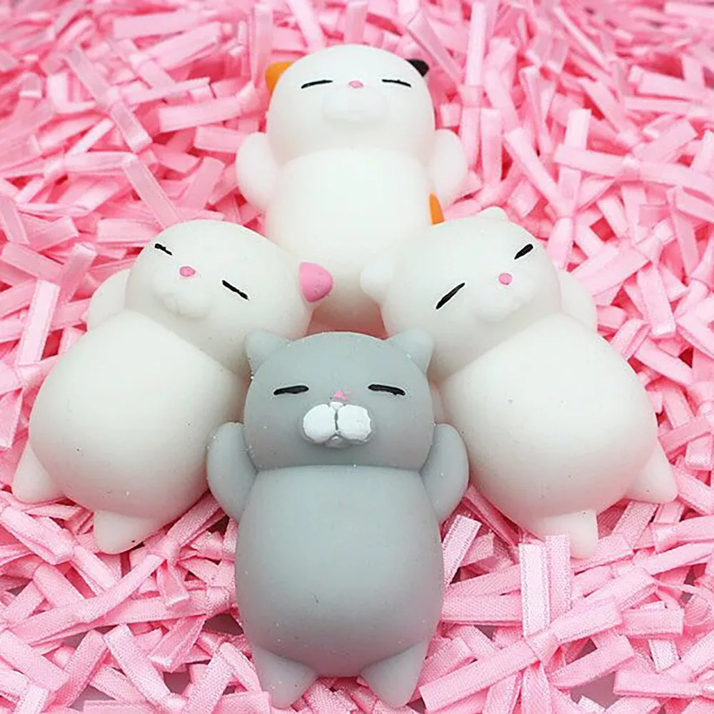 Мини Mochi Squishy милый кот Антистресс мяч Сжимаемый снятие стресса Забавный подарок