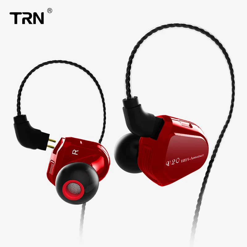 

Newest TRN V20 DD+BA Hybrid In Ear Earphone HIFI DJ Monitor Running Sport Earphone Earplug Headset With 2PIN Cable TRN Earbuds