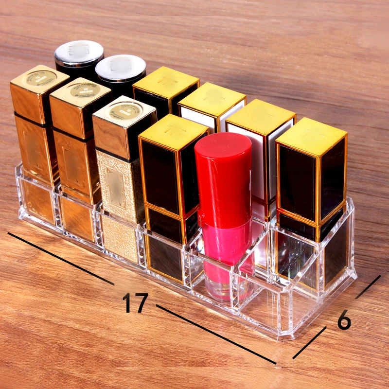 

Grid Acrylic Family Cosmetic Box Makeup Organizer Storage Box Lipstick Jewelry Box Case Holder Display Stand make up organizer