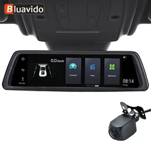 Bluavido 1" зеркало 4G Android Автомобильная камера gps FHD 1080P для транспорта, с двумя объективами зеркало заднего вида видеорегистратор ADAS WIF с кронштейном