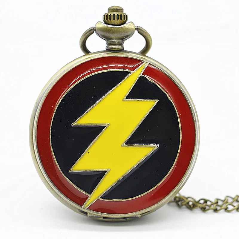 

New Arrival Retro Bronze Flash Quartz Pocket Watch Colorful Dial Watch Men Women Pendant Necklace Gift