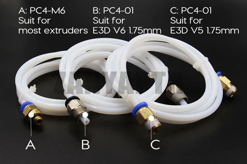 1 м Трубка PTFE тефлон+ PC4-M6/PC4-01 фитинг J-head hotend RepRap росток экструдера для нити 1,75 мм внутренний диаметр 2 мм диаметр 4 мм