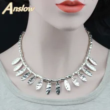 Anslow, Хит, Ретро стиль, панк-рок, мода, ручная работа, листья, бусины, кожаный воротник, чокеры, ожерелье для женщин, мужчин, на день матери, LOW0039AN