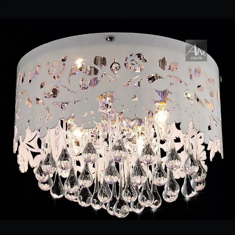 Белый акриловый цветок полые кристаллы со слезами подвесной потолочный светильник для столовой Роскошный ресторан спальня крепеж для потолочных светильников