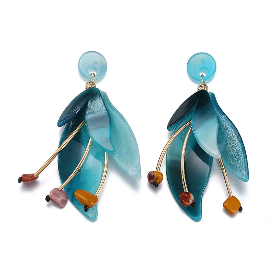New Fashion Exaggerated Acrylic Drop Earrings For Women Bohemia