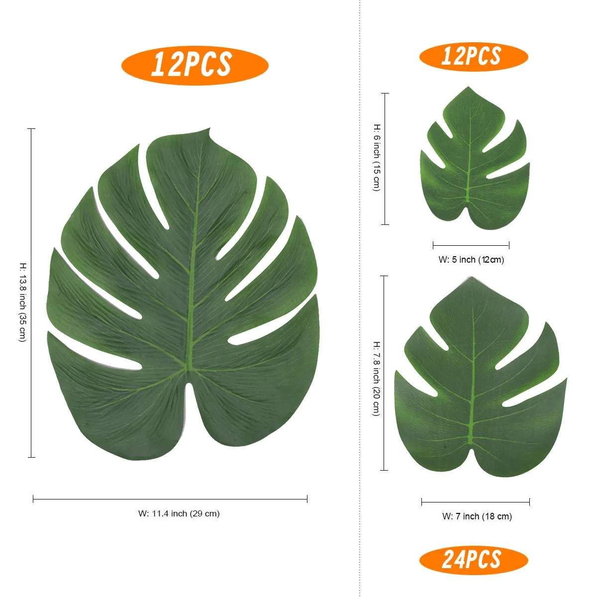 Nicro 24/36/48/60 шт зеленые джунгли искусственные листья тропической пальмы Гавайи моделирование завод Свадебная вечеринка украшения# Art06