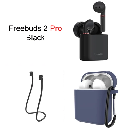 Huawei Freebuds 2 Pro Huawei Bluetooth Headset CM-H2 Wireless earphone Hi-Fi Waterproof IP54 Tap control Wireless Charge - Цвет: Black add case Rope
