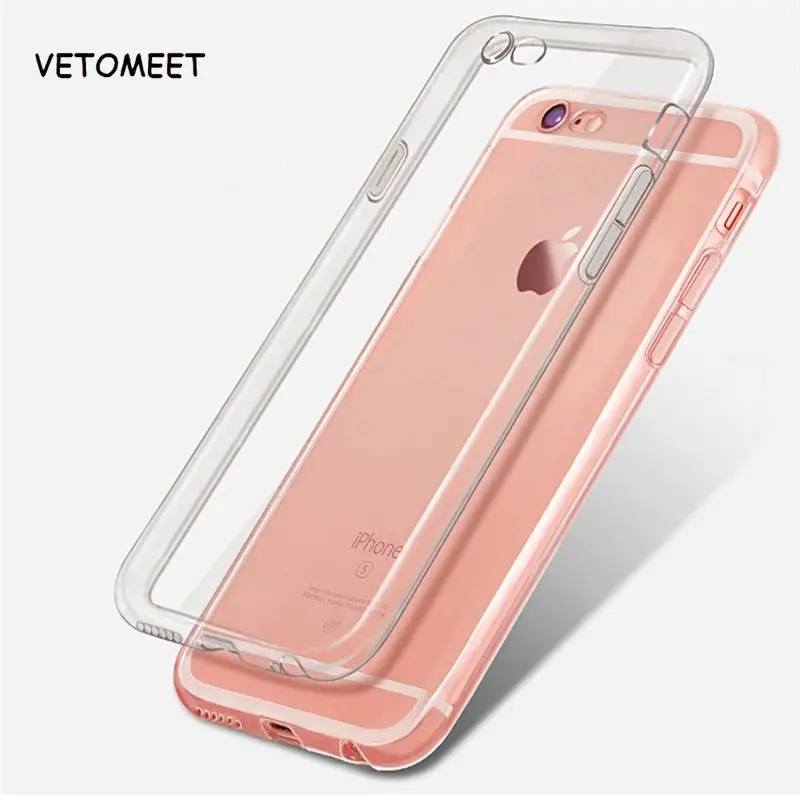 Ультратонкий Мягкий Прозрачный чехол VETOMEET из ТПУ для iPhone 5 5s SE 6 6s Plus силиконовый