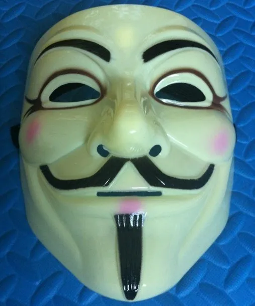 Halloween mask V for Vendetta Mask Guy Fawkes Party Face Mask yellow