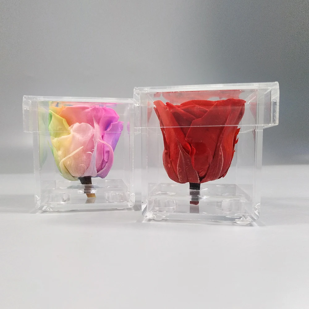 Acrylic-Flower-Box-One-Frame-Rose-Small-Boxes-Valentine-s-Day-Present-Surprise-Gift-Without-Flowers