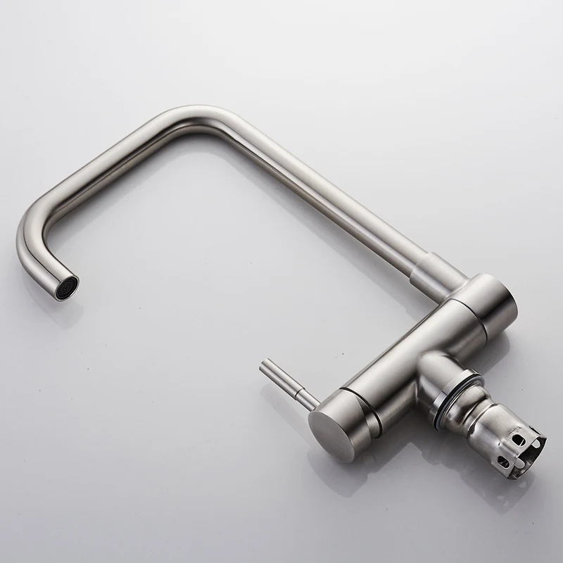 BECOLA Stainless Steel Kitchen Faucet Lead-free Folding Mixer 360 Degree Swivel Single Handle Nickel Kitchen Sink Taps