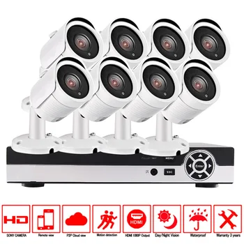 

CCTV Security Camera System 8ch CCTV System 8 x 720P CCTV Camera Surveillance System Kit Camaras Seguridad Home 2TB HDD