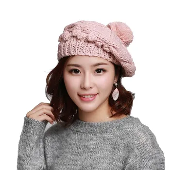 

Winter Hats For Women Beanies For Ladies Knit Cap Girls Woollen Warm Hat For Gorros De Invierno Para Mujer