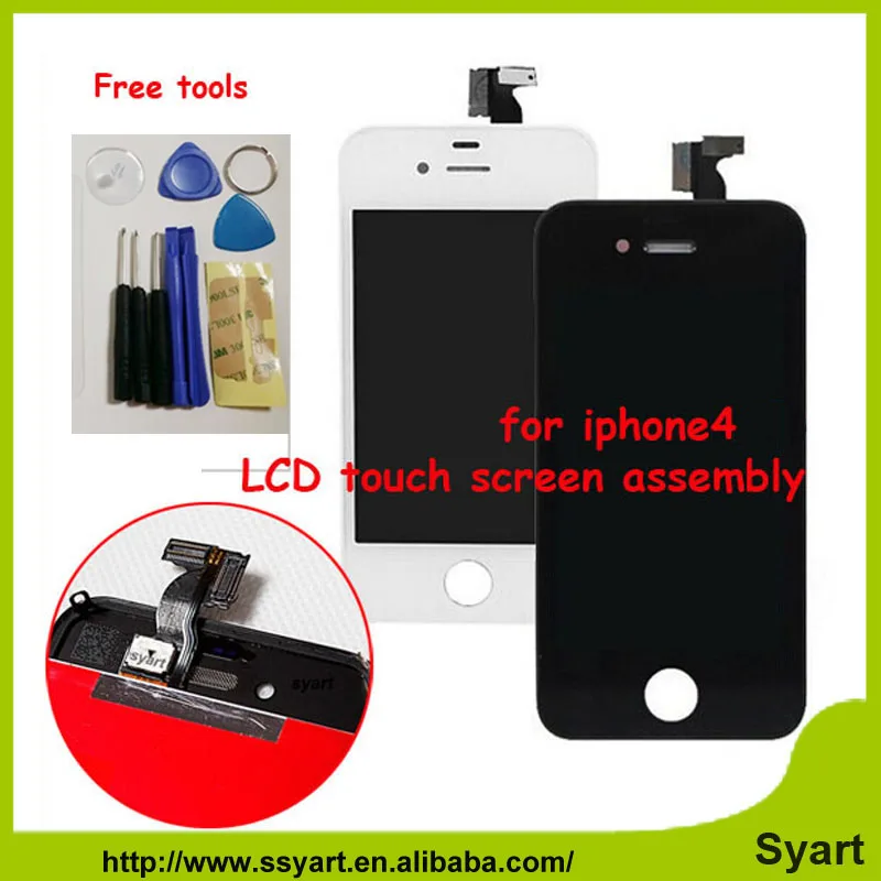 

No Spot No Dead pixel LCD Display Touch Screen digitizer + Bezel Frame +free Tools Replacement Assembly HOT New For iphone 4 4G