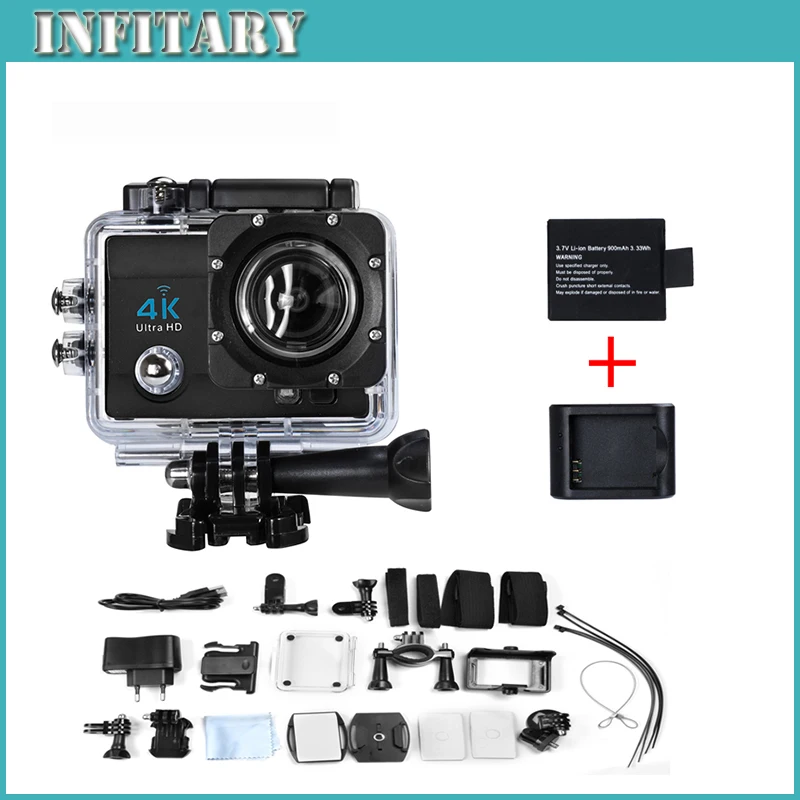 4K Ultra HD WIFI Action Camera16MP 170 Wide Angle Lens 2.0" LCD 16MP Diving Video Waterproof Sport Cam