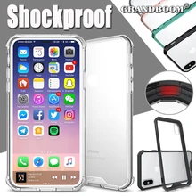 50 шт. прозрачный противоударный акриловый чехол для iPhone XS Max XR X 8 7 Plus 6 6 S гибридный мягкий силиконовый каркас Жесткий ПК прозрачный чехол
