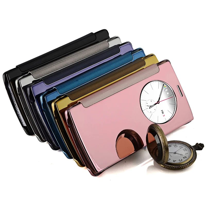 

2018 Luxury Clear View Mirror Case For LG Optimus G4 Quick Circle Flip Smart Phone Case Cover For LG G4 With Wake Sleep Function