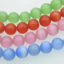 Свободные бусины Красный/Розовый/Зеленый кошачий глаз Круглый 10 мм 1" для DIY ювелирных изделий FPPJ бусины натуральный драгоценный камень