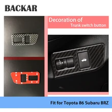 Задний выключатель защёлки багажника автомобиля заднего хода 3D углеродного волокна нажимные наклейки для кнопок устройства рамки для Subaru BRZ Toyota 86 аксессуары