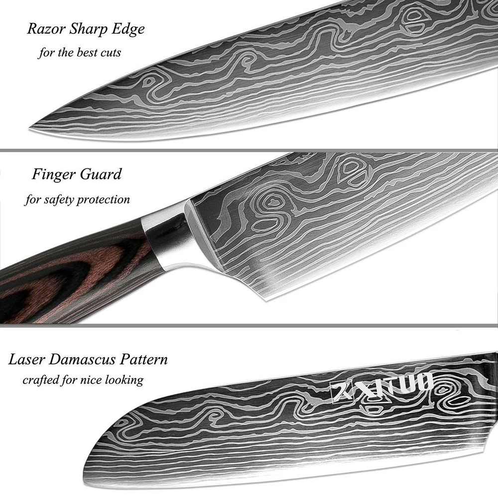 XITUO 4 шт набор кухонных ножей 7CR17 из высокоуглеродистой японской нержавеющей стали 8+ 7+ 5+ 3,5 дюймов инструмент для приготовления пищи нож шеф-повара для gif