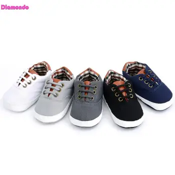 

Newborn Baby First Walkers Infant Anti Slip Sneaker Toddler Lacing Prewalkers Boy Girl Soft Sole Canvas Shoes Children Moccasins