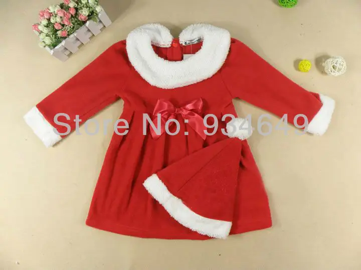 3 компл./лот, стиль, платье Санта Клауса для маленьких девочек Рождественские боди с шапочкой, комплекты детской одежды на Рождество