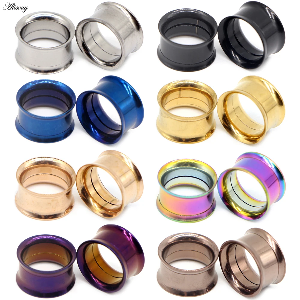 2PC 2-30mm Ear Tunnels Plugs 316L Stainless Steel Piercing Jewelry Ear Gauges Stretchers Expandar Plugs and Tunnels piercing jewelry ear piercing jewelry body piercing jewelry body jewelry