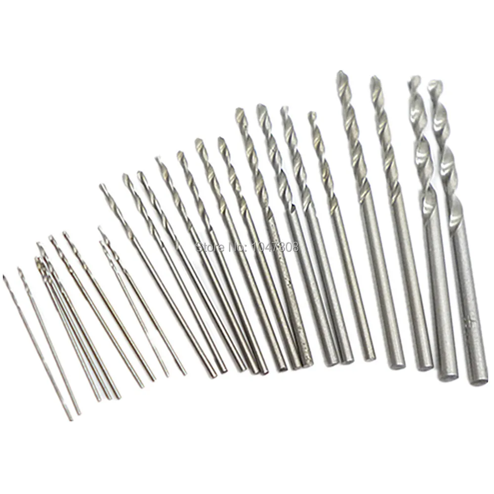 25pcs Micro 0.5mm-3mm High Speed Steel Straight Shank Mini Twist HSS Drill Bit Tools Electric Dril Jewelry Pcb Mini Twist Drill