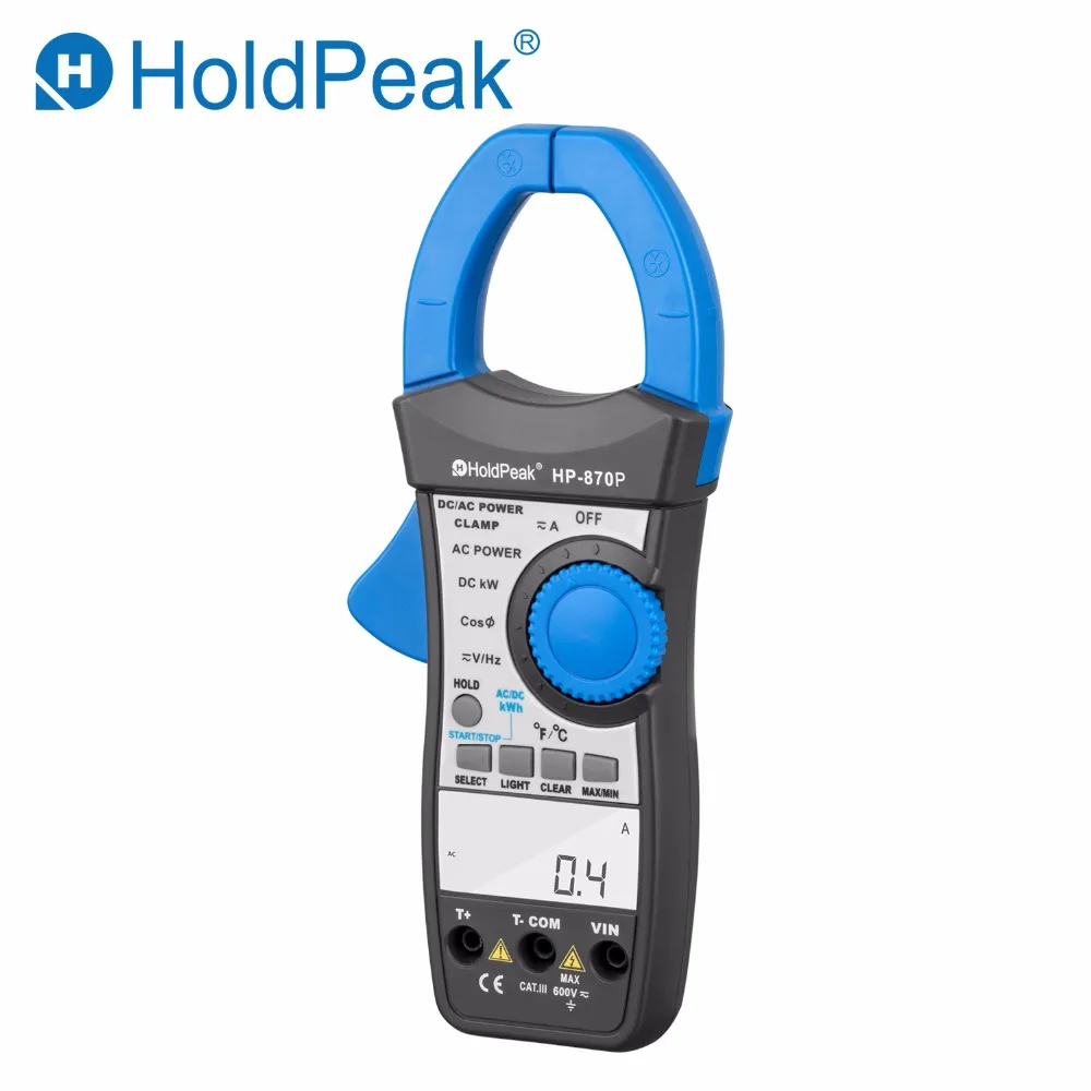 

HoldPeak HP-870P Power Clamp Meter Auto Range AC/DC Voltmeter 999.9A Ammeter Tester Electronic Multimeter Active Energy Tools