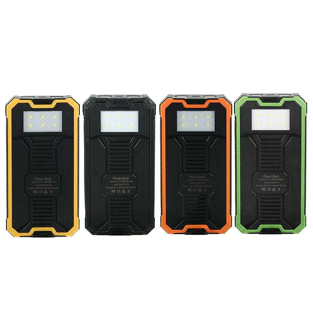 LEORY 300000mAh водонепроницаемый портативный Солнечный аккумулятор зарядное устройство двойной USB черный оранжевый зеленый желтый