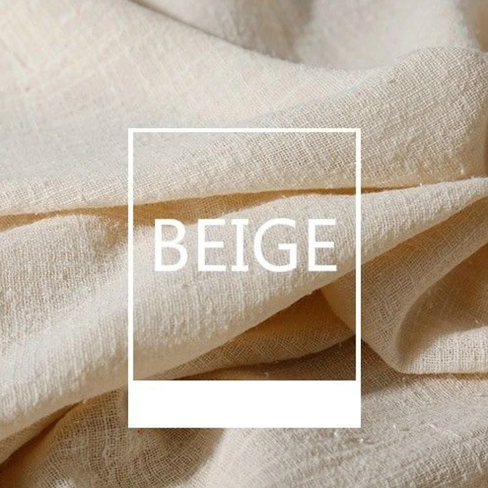 Paño lino 130x100 cm Tela suave del remiendo DIY ropa mantel costura textil hecho a mano artesanía cortina tela algodón lino Beige 