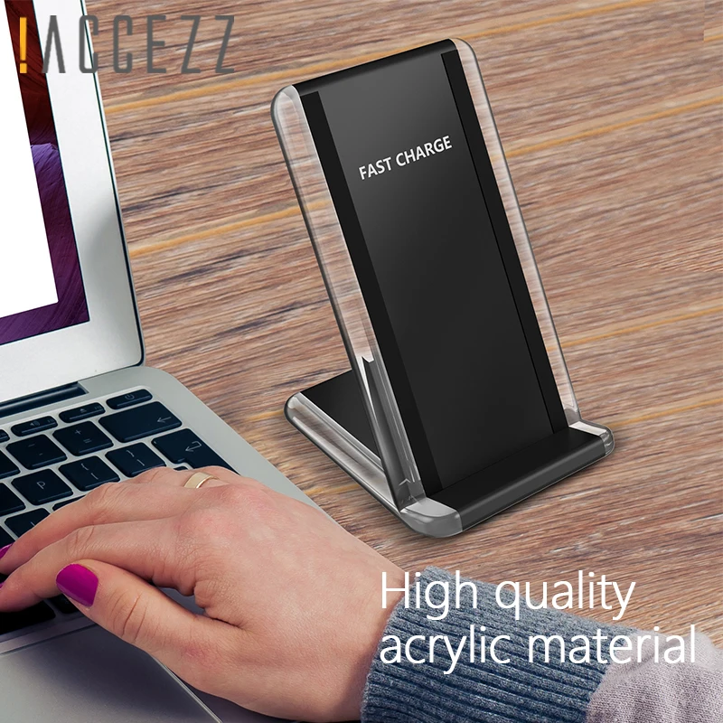 ! ACCEZZ 7 5 Вт быстрая Qi Беспроводная зарядка для iPhone X 8 Plus 10 samsung Galaxy Note 5/8 Google Nexus
