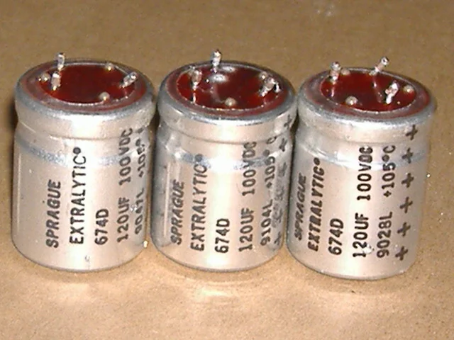 Popular + hot disassemble Si Bi SPRAGUE 100V120UF red hair burning capacitor 674D | Электронные компоненты и