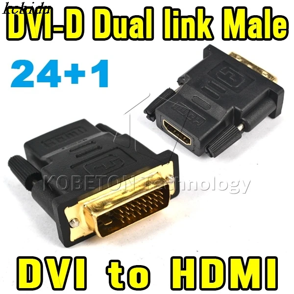 DVI D Dual link Male 24 + 1 pin to HDMI Female 19 pin Adapter HDMI to