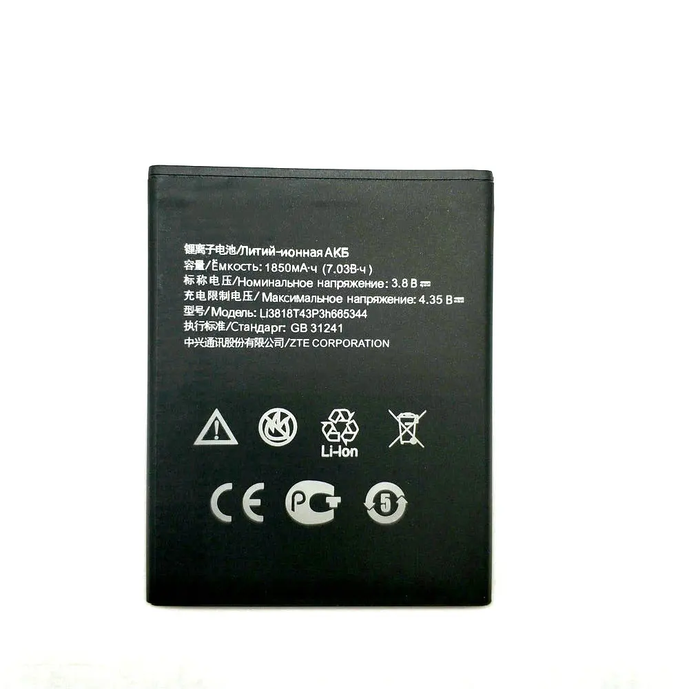

2018 New 1850mAh Li3818T43P3h665344 battery Replacement For ZTE TWM AMAZING A5S Blade GF3 T320 Phone