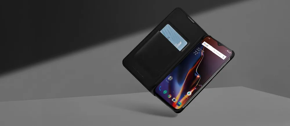 Оригинальный чехол OnePlus 6 T с откидной крышкой, черный чехол из искусственной кожи, пять откидных крышек, умный режим сна, крышка защитный