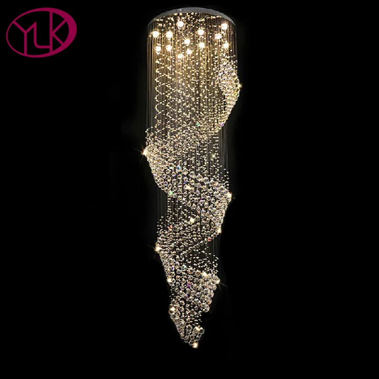 

Youlaike Modern Crystal Chandelier For Stair Luxury Spiral Design Indoor Hallway Lighting Fixture LED Lustre Cristal