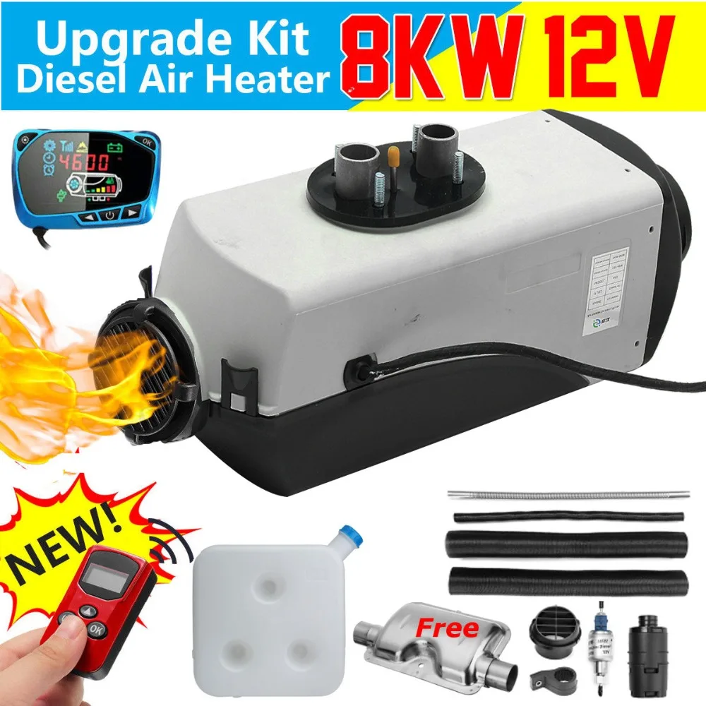

8000W Air diesels Heater 8KW 12V Car Heater For Trucks Motor-Homes Boats Bus +LCD Monitor Switch +Remote Control + Silencer