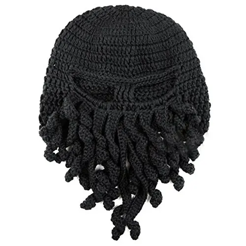 BomHCS Novetly щупальца Осьминог пират Ктулху крючком Beanie Шляпа ветер маска шапка - Цвет: Черный