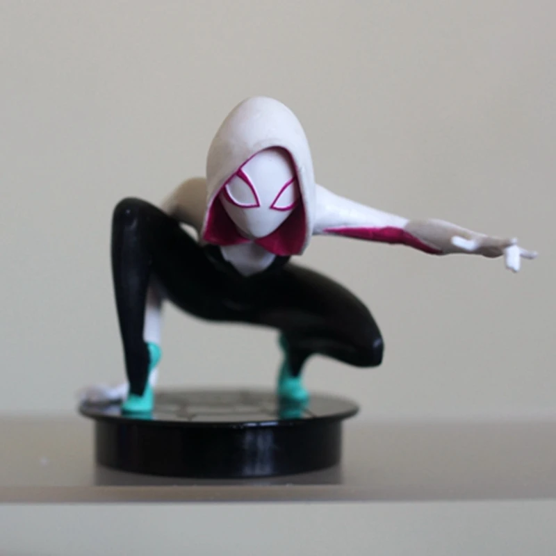 

Marvel Spider-Man Into the Spider-Verse Gwen Stacy Figure Toy Cinema Movie Cup Toppers Collection Model Brinquedos Figurals Gift