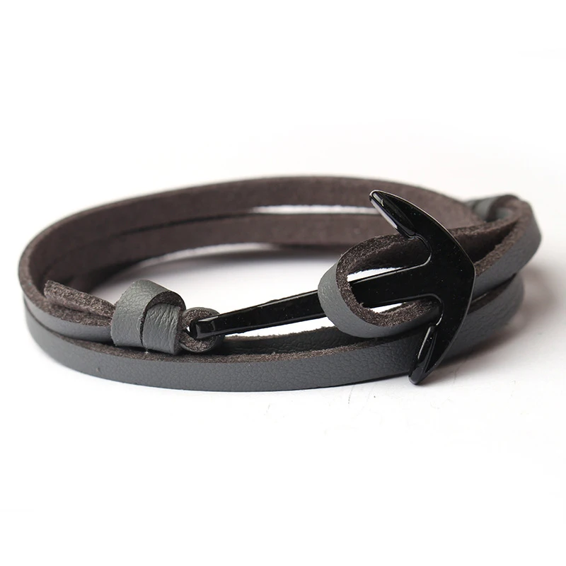 NIUYITID Leather Bracelet Men Jewelry Fashion Anchor Bracelet & Bangle Female Women Braclet pulseira de couro masculina (2)